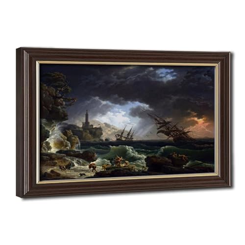 Toile naufrage Claude Vernet : tableau de bureau élégant