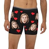 Personalized Funny Custom Boxers for Men - Customized Underwear with Picture Name I Love My Girlfriend Boxers, His And Her Undies, S-026