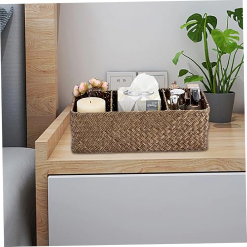 Panier en osier panier de rangement tisse 3 compartiments - 6