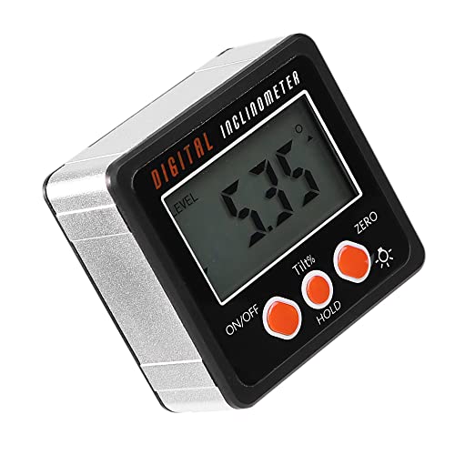 Inclinómetro digital con base magnética negro portátil miniatura 2