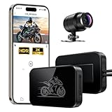 Motorcycle Dash Camera, Ultra HD 2K Video Recorder Front Dash Cam for Motorcycle, IP67 Waterproof, Loop Recording 24H Parking Monitor Wide Angle Night Vision with App Control, Max Support 128 GB