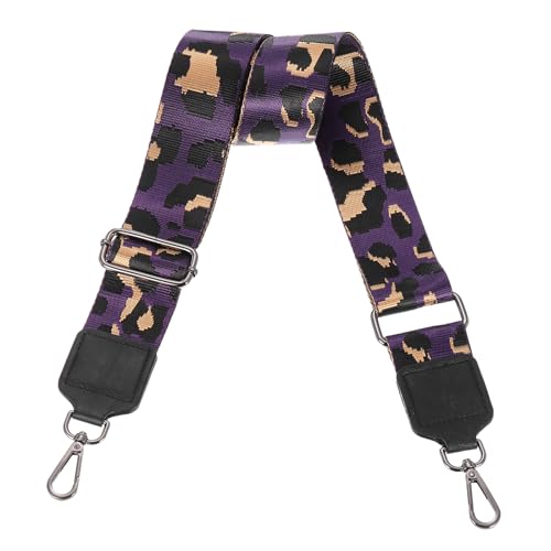 Image of uxcell Wide Shoulder Strap, 5cm Adjustable Purse Strap Replacement Crossbody Strap for Shoulder Bag Handbag, Purple, Black Square Mouth Buckle