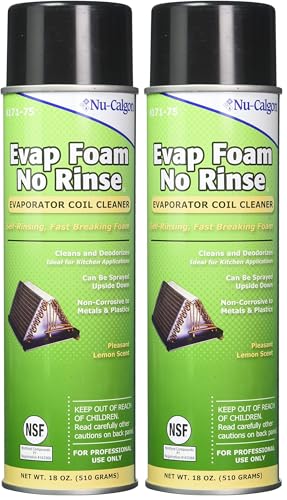 NU-Calgon 4171-75 Evap Foam No Rinse Evaporator Coil Cleaner, 18 oz. (Pack of 2)