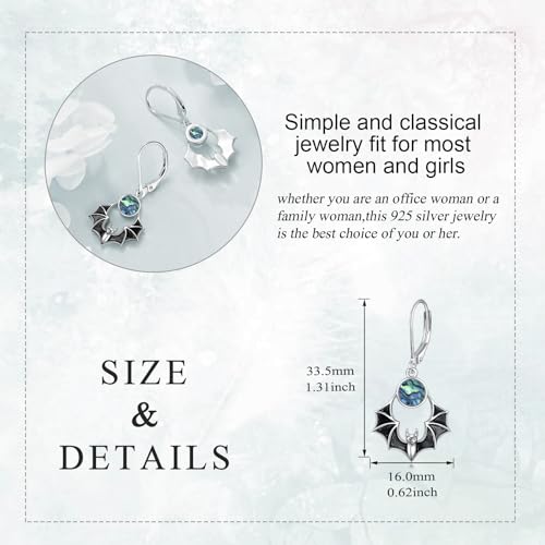 Spider Bat Snake Earrings 925 Sterling Silver Gothic Dangle Earrings Goth Halloween Jewelry Gifts for Women Friend4