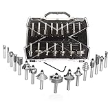 トリマービット 6mm 軸径 トリマービットセット 超硬ルータービット 15本トリマービット+ ベアリング4つ タングステン鋼 溝ほり 面取り 飾り面加工 ブラスト処理 耐磨耗 耐腐蝕 耐久性 キックバック軽減 トリマ・ルータービット切削工具