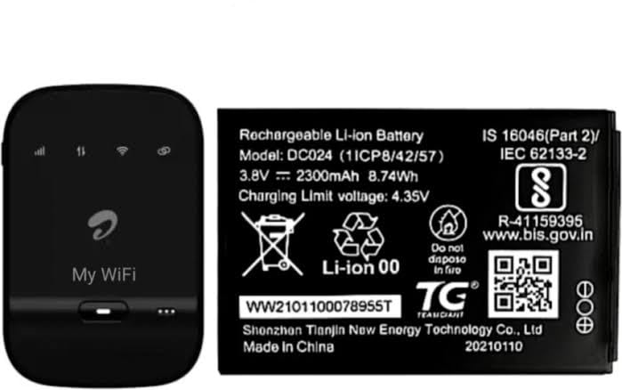 Original H12348 | DC024 | WD670 Battery for Reliance Jiofi 2 | M2 | M2S | Airtel My WiFi AMF-311WW 4G Hotspot | zTe Wipod Airtel 4G Hotspot-DC_Two(2300mAh)-picture-23
