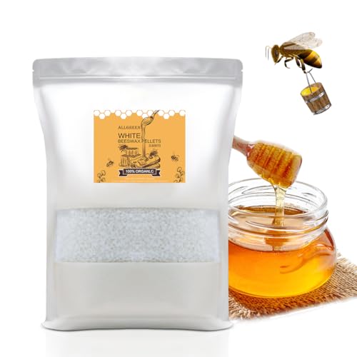 White Beeswax Pellets 2LB, 100% Organic Beeswax, Beeswax for Candle Making, Body, Skin Care DIY, Lip Balm and Soap Making Supplies
