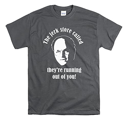 The Jerk Store George Costanza Funny Gift Short Sleeve Shirt (Medium, Charcoal)