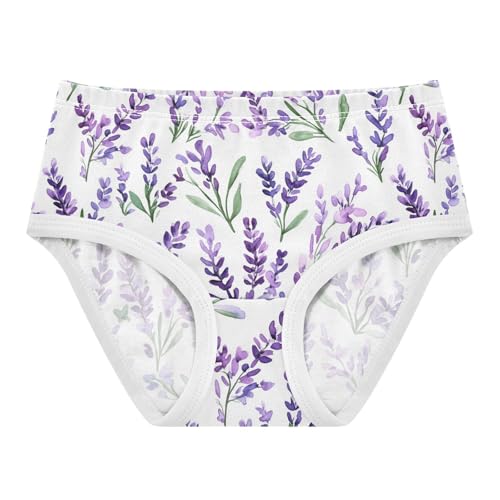 Wusikd Watercolor Lavender Girls' Underwear Cotton Purple Girls Briefs Soft Toddler Underwear 2T