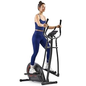 Sunny Health & Fitness Smart Upright Elliptical w/Pulse Sensor Built-in, Indoor Full-Body Cross-Training & Cardio Exercise Machine for Home, Free SunnyFit App Connection, Optional Long Stride Length