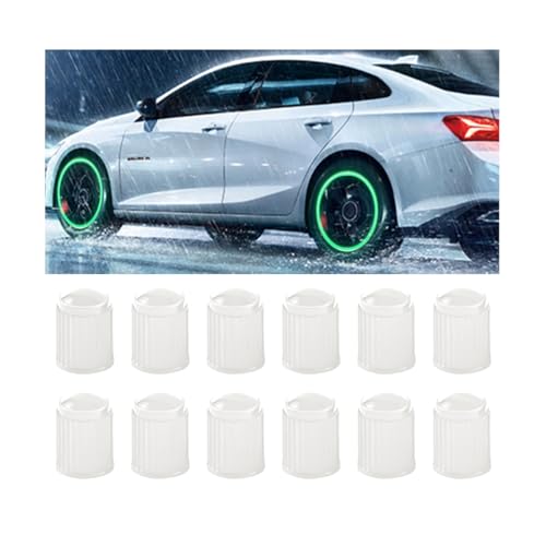 Adunsiaoto 12 Piezas Tapones De Válvula Neumático Fluorescentes, Válvula De Neumático Coche Luminosa Accesorios Coche, Tapones para Válvulas Neumáticos Coches Camiones SUV Motos y Bicicletas