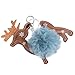 ABOOFAN Alce Navideño Pompones Llaveros de Peluche Pompones Esponjosos Llaveros de Bola Bolso Colgantes Colgantes para Bolso Decoración Colgante de Llave de Coche (Azul Cielo)