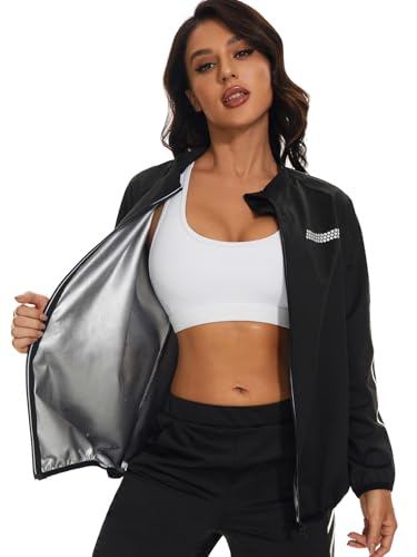 LAZAWG Vêtements de Sudation Sauna Sweat de Femmes Longues Zippés...