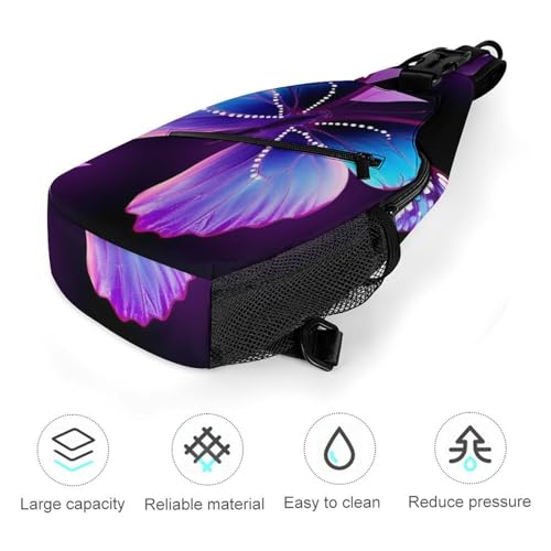 Mochila de bandolera pequeña butterfly blanca sport miniatura 5