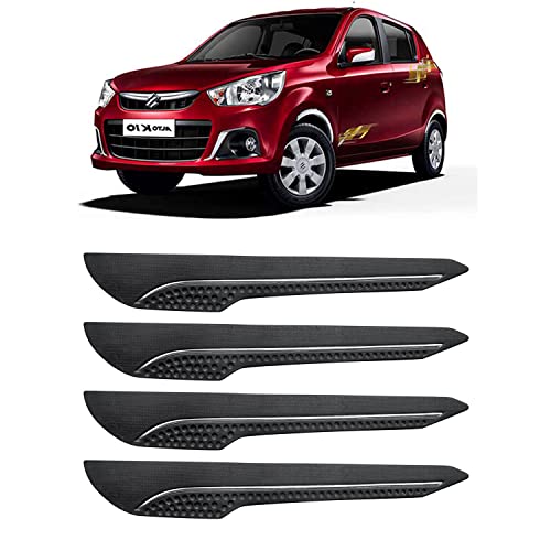 Image of AOSIS-Car Bumper Protector /Bumper Guard for Maruti Suzuki altok10 with Single Chrome Stripe (4-Pcs)