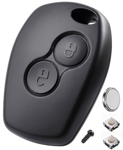 ANGOFIZ Coque De Clé Compatible avec Dacia Duster, Sandero, Lodgy, Logan, Dokker, Stepway +2 Boutons Poussoir Interrupteur +Pile