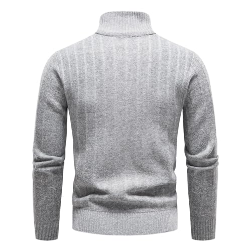 Men's Quarter Zip Polo Sweater, Casual Slim Warm Pullover Sweater, Bottom Knit Long Sleeve Sweater for Fall Winter Spring3