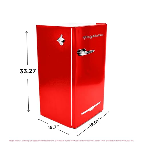 Frigidaire Retro Compact Fridge with Chiller, 3.2 cu ft Countertop Fridge with Built-In Bottle Opener, Compact Refrigerator for Office, Bedroom, Dorm Room or Cabin (Red) by Frigidaire - Image 5