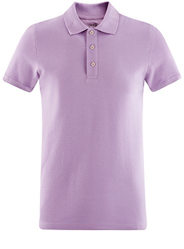 Oodji Ultra Uomo Polo in piqué, Viola, M