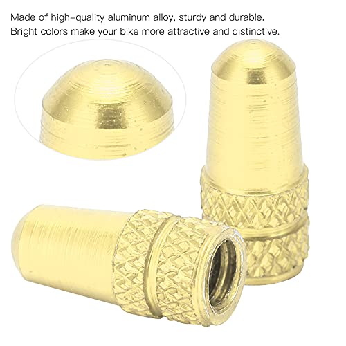 2pcs Tapas de válvula para neumáticos de aleación de aluminio, cubiertas para válvula de neumático de aleación de aluminio (Dorado) miniatura 6