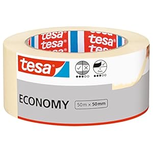 tesa Afplaktape Universal – Universele schilderstape voor bijna alle ondergronden – Beige afplaktape – Afplakband 50 m x 50 mm