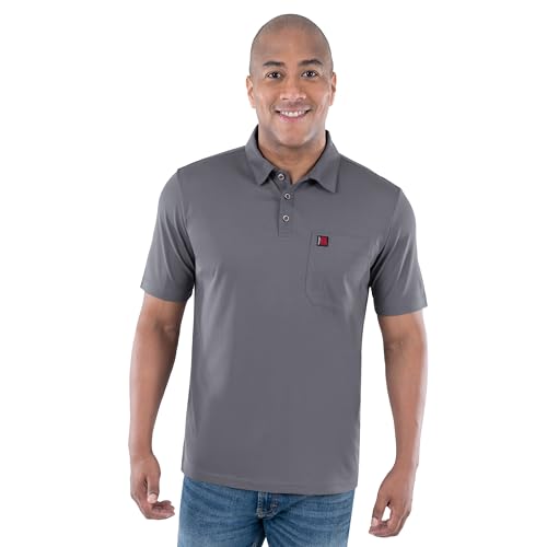 Wrangler Riggs Workwear Mens Short Sleeve Performance Pocket Polo Charcoal Grey Large