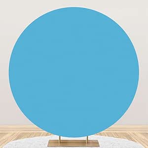 Leyiyi 6.5x6.5ft Pure White Baby Shower Round Backdrop Cover Newborn Round Backdrop Stand Cover Pure White Golden Word Background For Kids Birthday Party Gender Reveal Announce Pregnancy Party Decor - View #8