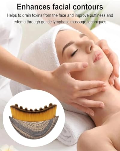 Image of Lymphatic Contour Face Brush, Lymphatic Drainage Massager with Protective Cover, Facial Contouring Tool for Jawline and Cheek Definition, Gentle Skin Care Accessory.
