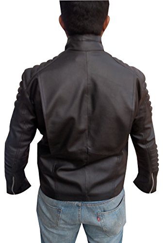 Bestzo Men's Fashion Super Man Leather Jacket Black2