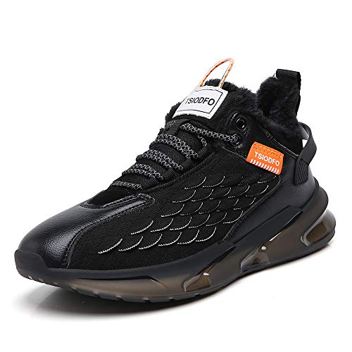 Mens Black Warm Fur Running Shoes Lightweight Sport Sneakers Comfortable Men Gym Tennis Shoes Walking Size 11 Plus Size Jogging Shoes Stylish Mens Snow Sneakers