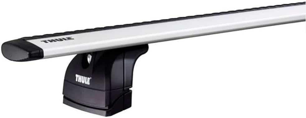 Thule roof rack foot and crossbar assembly.