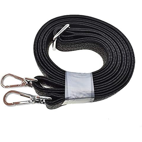HAHIYO Adjustable Pebbled Black Leather Purse Chain Strap Length 31.5-55.1 Inch Silver Hardware for Shoulder Cross Body Sling Purse Replacement Comfortable 1 Inch Wide 4.7mm Extra Thick 1 Pack Cover