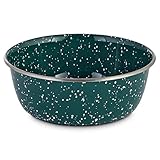 Petco Brand - Harmony Speckled Enamel Coated Steel Dog Bowl, 8.2 Cups, Large, Blue