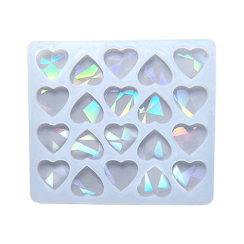 NUEAYMS Holographic Heart Shaped Silicone Mold Ear Studs Epoxy Resin Casting Mould for DIY Earrings Necklace Anklet Bracelet