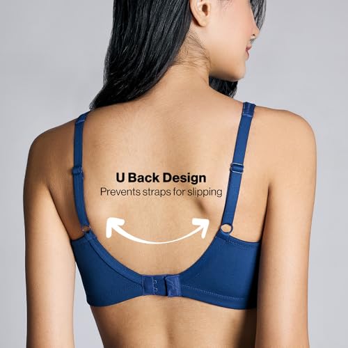 Image of NYKD NYB105 Wirefree Cotton No Sweat Breast Seperating Non-Padded Full Coverage Bra for Women (Available in Plus Size)