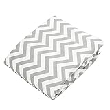 Kushies Baby Playard/Pack n Play Sheet, Portable Crib Sheets, Baby Bedding, Pack and Play Mini Sheet, Grey Chevron