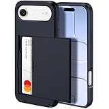 harusaki ???? ??? iPhone Air Wallet Case with Hidden Card Slot - Wireless Charging Compatible iPhone 17 Air Case with Card Holder for Men and Women (Black)
