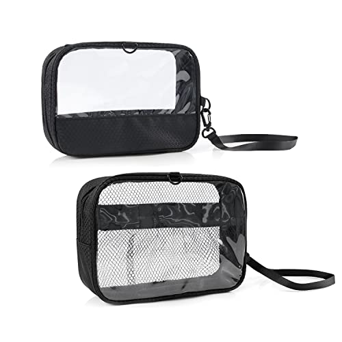 Ethereal Clear Toiletry Bags, 2pcs/pack TSA Approved Toiletry Bag Travel On Airport Airline Small Zip Top Bag
