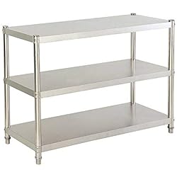 Estanteria Inoxidable WSIKGHU Estantería de acero inoxidable de 3 pisos, 50 kg, estante de acero inoxidable, 80 x 80 x 40 cm, armario de almacenamiento de acero inoxidable para ahorrar espacio