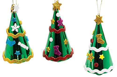 Baker Ross FE858 Christmas Tree Bauble Kits - Pack of 6, Make Your Own Christmas Decorations, Festive Tree Ornaments for Kids to Decorate and Display, Hanging Decorations for Christmas Trees