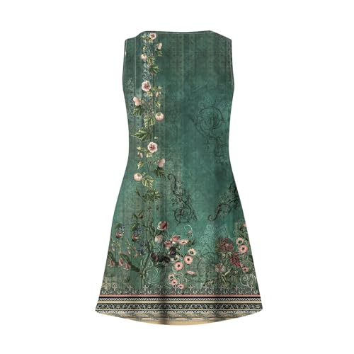 Image of Summer Dresses for Women 2026 Casual V Neck Sleeveless Sundresses Boho Beach Tank Dresses with Pockets
