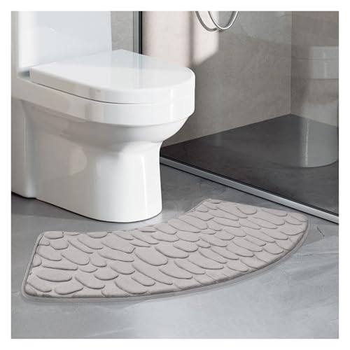 Tapis de bain incurvé antidérapant absorbant rose pour douche 37x100 - 6