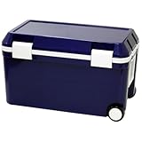 JEJアステージ フタが外せてお手入れ簡単 クーラーボックス フォレスクルー ダークブルー 46L 日本製[幅635ｘ奥行359ｘ高さ384㎜]保冷 軽量 ランチボックス 部活 アウトドア お出かけ レジャー スポーツ 2L ペットボトルを立てて収納できる