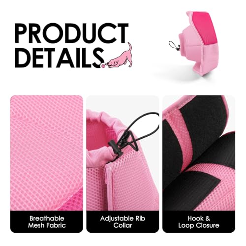 Image of AOFITEE Dog Cone - Soft Dog Cone Collar to Stop Licking, Adjustable Comfy Cones for Dogs After Surgery, Foldable Cones for Dogs Elizabethan Pet E-Collar for Medium Pets, Pet Recovery Collar, Pink M