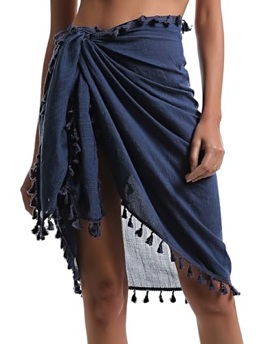 Image of Eicolorte Sarong Cover Up Womens Beach Cover Up Bikini Bathing Suit Swimsuit Swimwear Coverup Sarong Pareo Wraps for Women