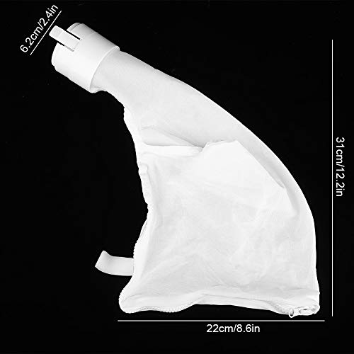 Caredy Sacos de limpeza de piscina, 2 peças de saco de filtro de limpeza de piscina branco limpador