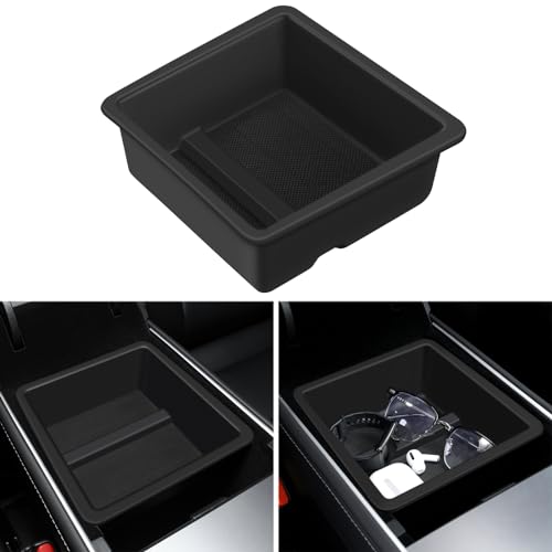 ZYB Console Centrale Vano Portaoggetti Bracciolo per Tesla Model Y e Tesla Model 3, Scatola Contenitore Portaoggetti Organizer Bracciolo Model Y/3, Accessori per Tesla Model 3/Y Bracciolo 2023-2019