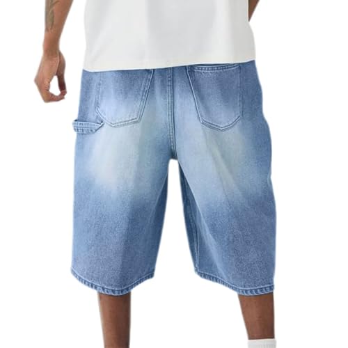 Men's Casual Loose Fit Denim Jeans Comfortable Stretch Summer Fall Trousers with Pockets Classic Streetwear4