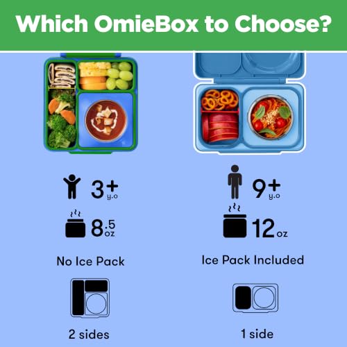 Image of Omie OmieBox Kids Insulated Leakproof Bento Lunch Box with Food Jar (Monster Blue)