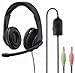 Price comparison product image Hama HS-P200 PC Office Stereo Headset (with Volume Control and Adjustable Microphone Arm for Video Conferencing, Home Office, Call Centre, 2 x Jack Plugs 3.5 mm), Black